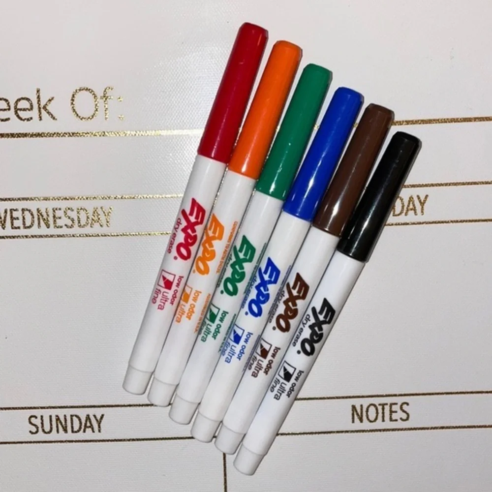 Sweet Dry Erase Weekly Calendar/Planner+6 Markers🌈